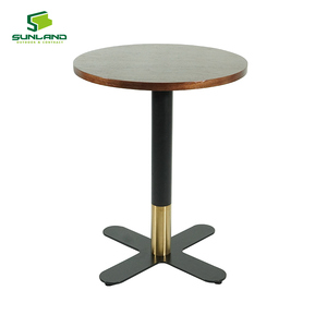 Socle de table moderne en métal, piétement croisé, finition noir et or, <span class=keywords><strong>pieds</strong></span> réglables, durable, facile à nettoyer, écologique, table de restaurant d'intérieur - Product Image 5