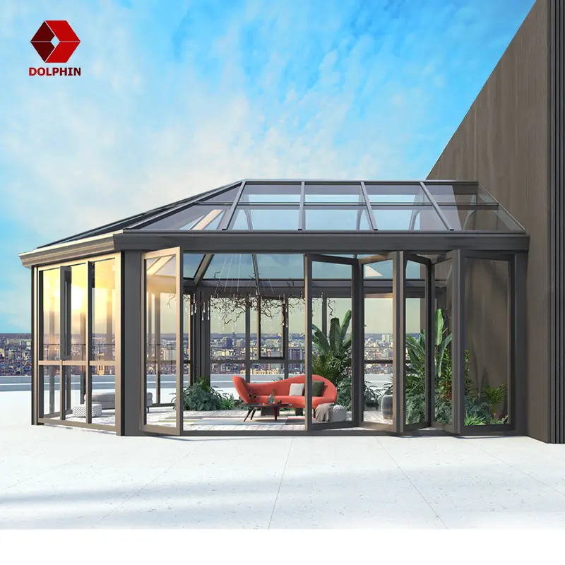 New Customized Aluminum Double Tempered Glass Sunrooms Summer House Prefabricated Garden Room For Outdoor