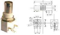 Connecteur BNC femelle pour montage sur panneau de châssis, impédance 50/75 ohms, compatibilité RG59/RG6, certifié CE ROHS, surface nickelée/dorée