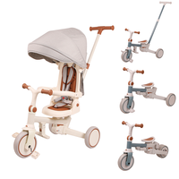Poussette pour bébé 4 en 1, vélo d'équilibre pour enfant, tricycle à pédales, poussette manuelle, cadre en alliage d'aluminium, voiture à roulettes en plastique