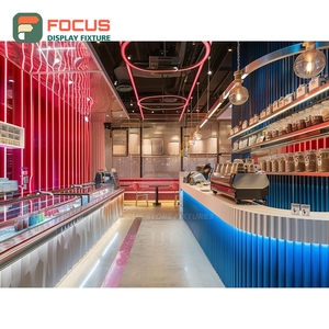 Luxury Coffee Display Cabinet Glass Front Bean Product <b>Walnut</b> Base Cafe Display Cabinet - Product Image 2