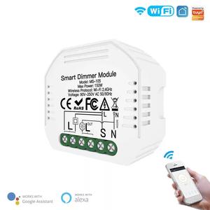 Wi-Fi <span class=keywords><strong>Tuya</strong></span> Smart Home Contrôleur de gradateur à double commande à 1 canal, prenant en charge le contrôle <span class=keywords><strong>APP</strong></span>/vocal et la gradation de la synchronisation - Product Image 3