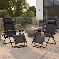 Chaise longue pliable zéro gravité en acier grillagé pour extérieur avec oreillers et porte-gobelets – Menthe pour salle à manger et cuisine