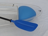 Kayak transparent pour 2 personnes en polycarbonate, bateau transparent en cristal avec bouée stabilisatrice pour la photographie sur le lac et la plage