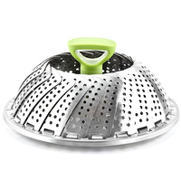 Panier vapeur pliable et extensible en acier inoxydable pour légumes, de différentes tailles, réglable pour la cuisson des aliments