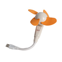 Ventilateur de refroidissement portable Kede BFS008 avec prise USB, en plastique, à 3 vitesses, avec pales souples