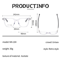 Venta caliente Gafas ópticas para hombres Marcos de anteojos de acetato de alta calidad Gafas decorativas al por mayor de moda
