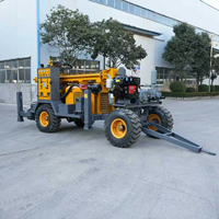 Foreuse de puits d'eau sur roues QY260, profondeur 260 m, machine de forage pneumatique DTH avec treuil de 15 kN