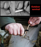 Bracelet de survie en paracorde tressé robuste pour camping et randonnée, 550 lb, avec couteau, allume-feu, boussole et sifflet
