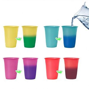 Gobelet personnalisé réutilisable en plastique sans BPA, changeant de couleur, pour café et eau froide, avec couvercle et paille, vente en gros - Product Image 2