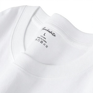 T-shirt d'été unisexe respirant à manches courtes en coton 100% imprimé noir et blanc, design simple, taille L - Product Image 5