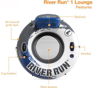 Sillón Flotante Inflable River Run con Respaldo, Portavasos, Asas de Agarre Duraderas, Cuerda de Agarre en Toda la Superficie, Capacidad de Peso de 220 lb - Product Image 4