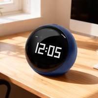 Réveil numérique LED dynamique à expression variable, horloge électronique intelligente à changement de couleur, alimentée par piles, design mignon, horloge décorative