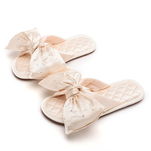 China Wedding Slippers Female Wedding Supplies Festive Couple Bow New Opening Red Factory Direct Sales - Product Image 5