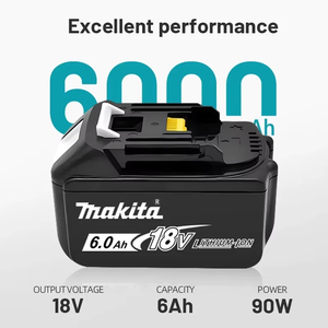 Batería de Repuesto LXT de 18V para Herramientas Eléctricas <span class=keywords><strong>Makita</strong></span> BL1860 BL1850 BL1840 BL1830 con Indicador LED de Carga, <span class=keywords><strong>6AH</strong></span> 6000mAH 18v <span class=keywords><strong>makita</strong></span> - Product Image 4