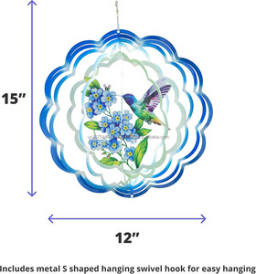 Molino de Viento con Forma de Pájaro Colgante, Adornos para Interiores y Exteriores, Molinos de Viento Metálicos 3D para Decoración de Jardín y Patio, Escultura de Viento Artística para Jardín - Product Image 4