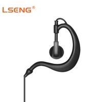 Écouteur confortable G Hook pour talkie-walkie avec bouton PTT intégré, microphone et connecteur 2 broches TK pour radios bidirectionnelles Kenwood TK2107 TK3107