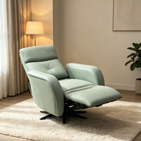 Fauteuil inclinable électrique moderne en cuir véritable à double moteur, pivotant avec dossier inclinable indépendant