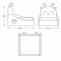 Chaise longue pour chat en carton ondulé, motif renne, avec coussin à carreaux, bois de renne et découpe en forme de patte