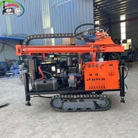 Machine de forage de puits d'eau sur chenilles de 50 kW, autoconstruite, pour puits peu profonds de 200 m