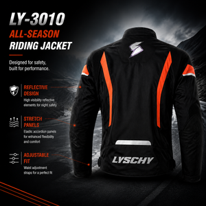 Veste <span class=keywords><strong>de</strong></span> moto LY-3010 avec <span class=keywords><strong>protection</strong></span> CE, imperméable, coupe-vent, respirante, en mesh, avec protections intégrées - Product Image 2