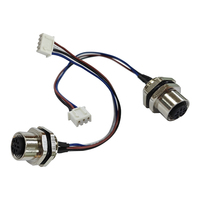 Personalizado M12 4 5 Pin 8 Pin A Código Macho Hembra Montaje en panel con conectores Jst 2,0 2,54 Arnés de cables M12 a cable JST