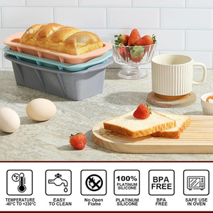 Colorido horno antiadherente-Sartenes de <span class=keywords><strong>silicona</strong></span> con forma de resorte seguras-Moldes para hornear cuadrados y rectangulares personalizados DIY para juego de pastel de queso y pan - Product Image 5