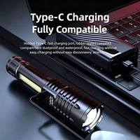 Lampe torche super lumineuse à zoom, longue portée, haute intensité, autonomie prolongée, affichage numérique, rechargeable