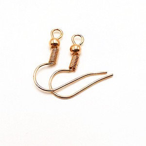 <b>Earring</b> <b>Hooks</b> With Round Beads Metal Curved Ear Wires For <b>Earring</b> Making Gold Silver White K Antique Blue KC Gold - Product Image 2