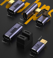 USB 4.0 PD 100W 8K 60Hz Connecteur de chargeur pour ordinateur portable 40Gbps Haute vitesse USB C OTG L Forme Angle droit Adaptateur mâle à femelle