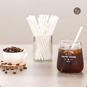 Pailles à café jetables en plastique à trois trous, emballage individuel, 9 pouces, fabriquées en Chine, pour les fêtes (blanc) - Product Image 4