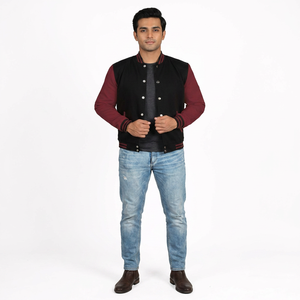 Professional Junior Varsity <b>Baseball</b> Team Outerwear <b>Jackets</b> Polyester/Cotton Stand Front Breathable Lightweight Winter <b>Men's</b> - Product Image 1