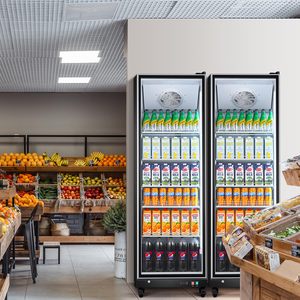 Réfrigérateur et congélateur commercial en verre léger de haute qualité personnalisé noir vertical pour boissons porte isotherme - Product Image 3