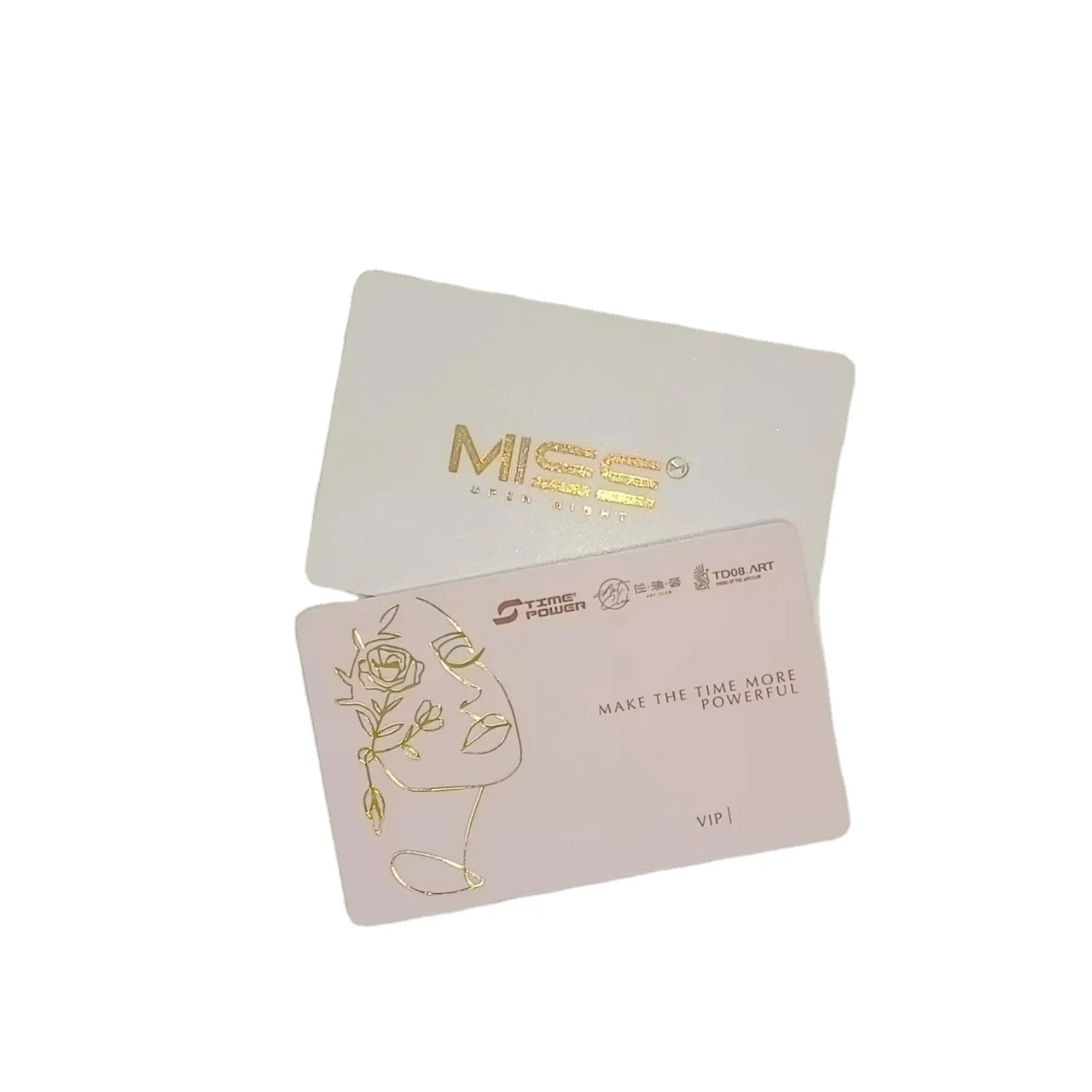 Custom Design Gold Silver Foil Stamping Logo Plastic Vip Business Cards