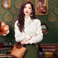 Hanfu chinois Jacquard Satin chemise femmes 2024 printemps Style chinois Tang robe chemise rétro amélioré Qipao haut 1208 #