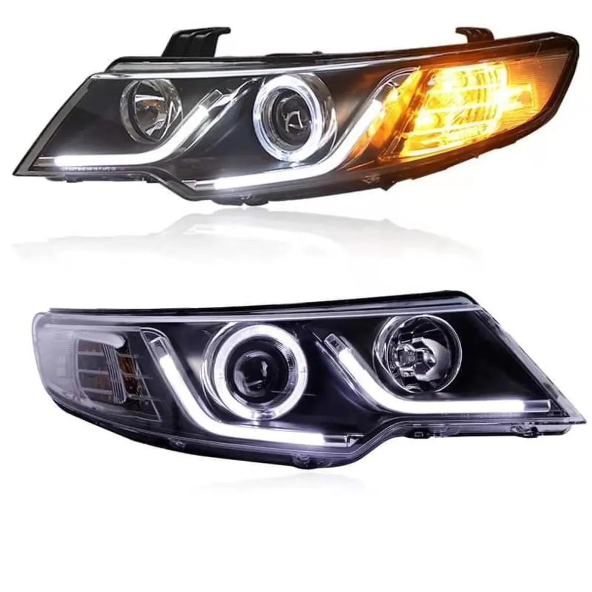 12V אדום צבע LED פנסים לקאיה Cerato 2010 רכב פגוש קדמי אורות LED הרכבה פנס סט עבור Kia