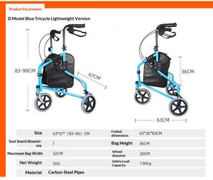 <strong>Three</strong> <strong>Wheeled</strong> <strong>Walker</strong> Foldable Walking Aid Shopping Bag <strong>Three</strong> <strong>Wheeled</strong> Rehabilitation Equipment Elderly - Product Image 6