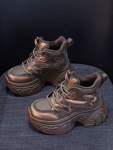 <span class=keywords><strong>Scarpe</strong></span> da corsa da donna autunnali <span class=keywords><strong>scarpe</strong></span> da papà 9cm <span class=keywords><strong>con</strong></span> <span class=keywords><strong>tacco</strong></span> nascosto in maglia <span class=keywords><strong>con</strong></span> lacci altezza superiore-aumento del nuovo stile di celebrità di Internet Versatile - Product Image 2