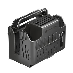 Porte-couteaux mural en acier inoxydable, support de rangement de cuisine multifonctionnel pour baguettes et cuillères, organisateur rectangulaire, fabriqué à Chaozhou - Product Image 2