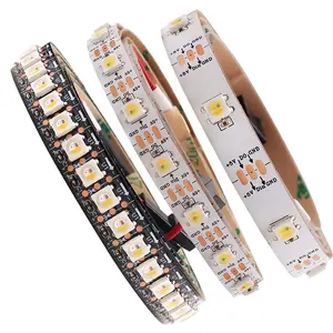 SK6812 running LED Strip Light 60-LEDs RGBW Programmable Remote Control with SMD 5050 Light Source IP65 IP20 Rated