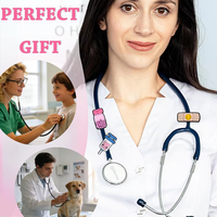 Breloques amusantes en forme de stéthoscope pour infirmières, accessoires personnalisés pour stéthoscopes pour les amoureux des chats, vétérinaires, travailleurs médicaux, étiquettes d'identification décoratives