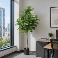 Grand Arbre Artificiel Réaliste Ficus Lyrata en Pot, Plante Bionique Simulée pour Décoration Intérieure et Extérieure, Maison et Bureau, Style Nordique
