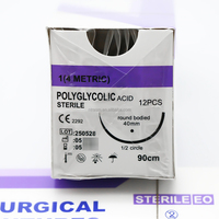 12 fils de suture absorbants spéciaux pour animaux de compagnie, 90 cm, sutures PGA avec aiguille, acide polyglycolique stérile, usage vétérinaire