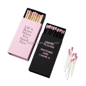 Scatole di <span class=keywords><strong>fiammiferi</strong></span> nere personalizzate lamina d'oro in legno <span class=keywords><strong>fiammiferi</strong></span> di sicurezza con testa colorata accessori per fumare pubblicità candele Hotel - Product Image 2