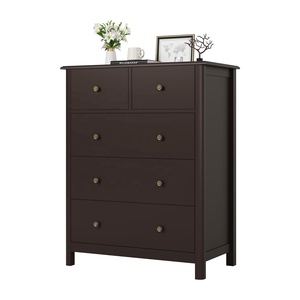 Grand <span class=keywords><strong>Coffre</strong></span> Blanc Salon Chambre Meuble <span class=keywords><strong>de</strong></span> Rangement en Bois Tallboy Commode à 5 Tiroirs, Commode à Tiroirs - Product Image 5