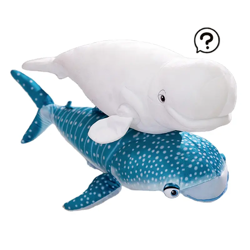 Bantal paus putih dan hiu Multi Warna mainan mewah anime boneka hewan lucu lembut boneka paus putih dan hiu