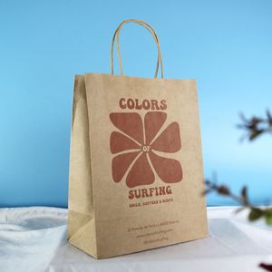 Wholesale Customized Printed Brown Kraft <b>Paper</b> <b>Packaging</b> Bag Twisted Handles for Wedding Gifts Food Milk Sushi Jelly Salad - Product Image 3