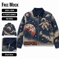 Vestes personnalisées streetwear en tapisserie, grandes tailles pour hommes, avec fermeture éclair intégrale, manteau jacquard en tapisserie de haute qualité sur mesure