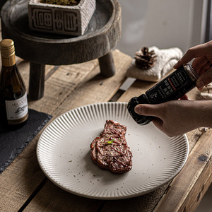 Plato de Cena Europeo Flotante con Rayas <span class=keywords><strong>Verticales</strong></span> Grandes, para Verduras, Pasta, Carne, para el Hogar y Restaurantes - Product Image 3