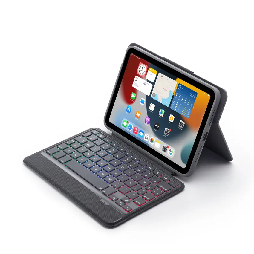 Hot Selling Magnetic Detachable Fabric Backlit BT Wireless Keyboard Case with Combo Trackpad for iPad Mini 6 7.9"